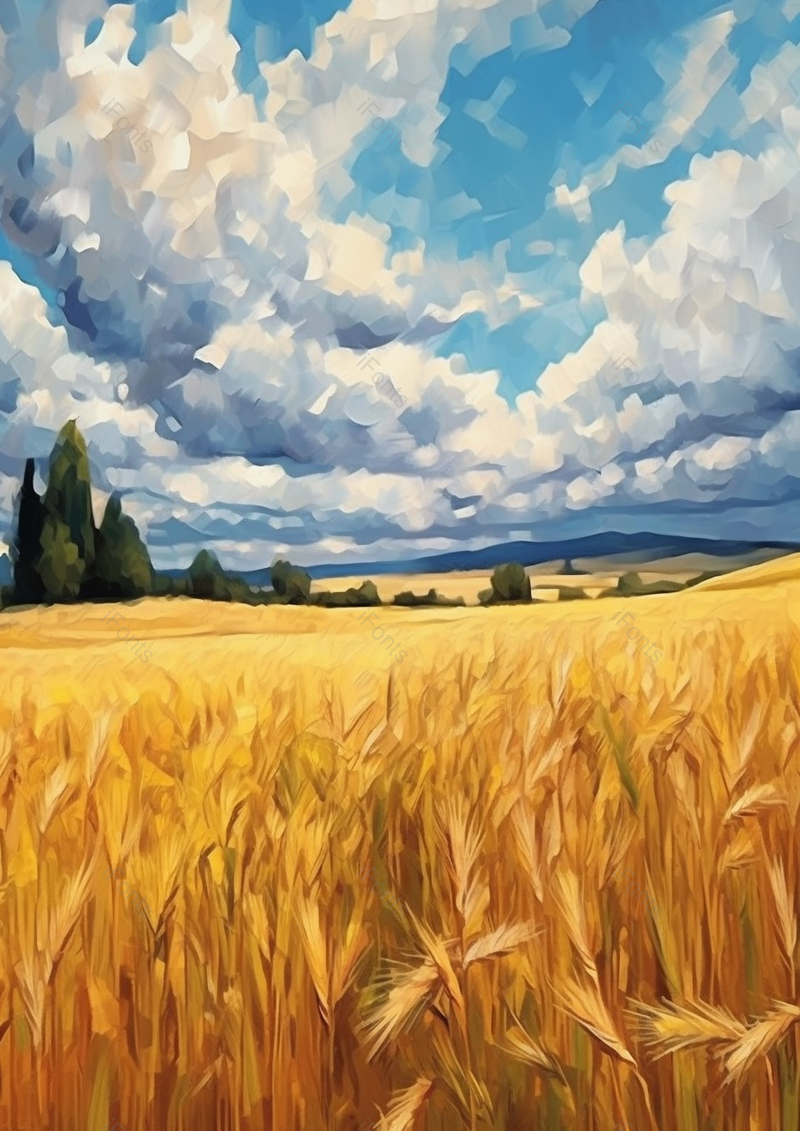 麦田山丘水彩插画背景,插画/手绘图,插画/手绘图库,插画/手绘图下载,插画/手绘